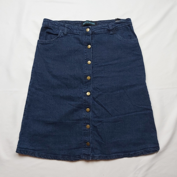 Moto Jeans Denim Skirt - Picture 1 of 3